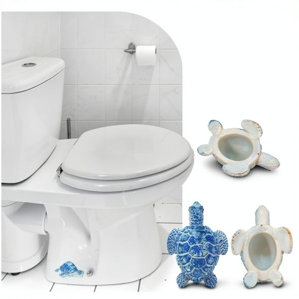 Quilax Turtle Toilet Bolt Covers Blue Resin Decorative Caps-5