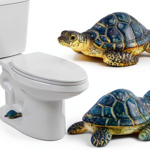 Londehuhai Turtle Toilet Bolt Covers Blue Resin Bathroom-0