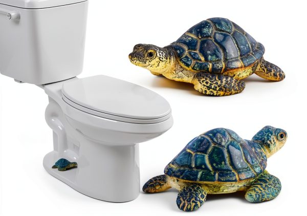 Londehuhai Turtle Toilet Bolt Covers Blue Resin Bathroom-0