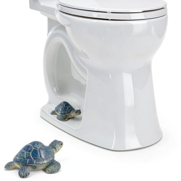 Londehuhai Turtle Toilet Bolt Covers Blue Resin Bathroom-3