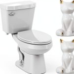 Lorzot Ceramic Cat Toilet Bolt Covers White Decorative-0