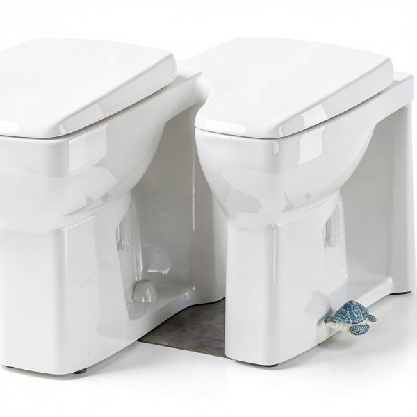 Londehuhai Turtle Toilet Bolt Covers Blue Resin Bathroom-4