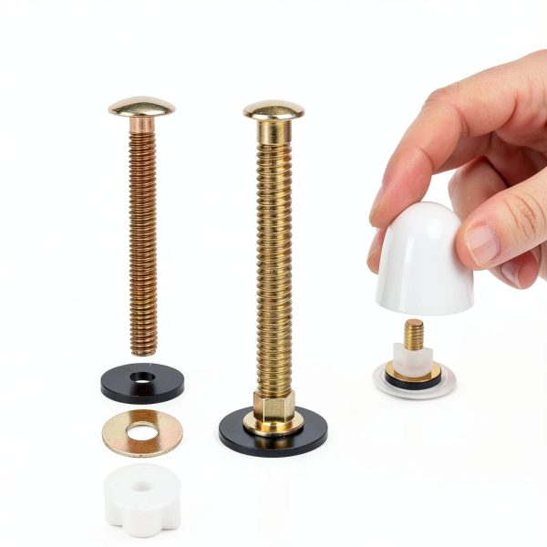 Notoke Toilet Floor Bolts Solid Brass Caps Easy Install-3