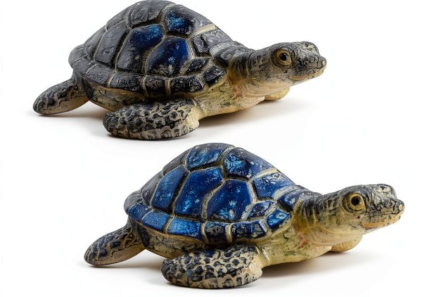 Londehuhai Turtle Toilet Bolt Covers Blue Resin Bathroom-7