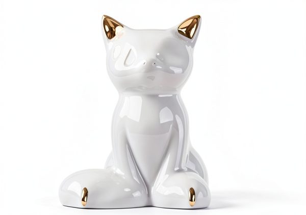 Lorzot Ceramic Cat Toilet Bolt Covers White Decorative-2