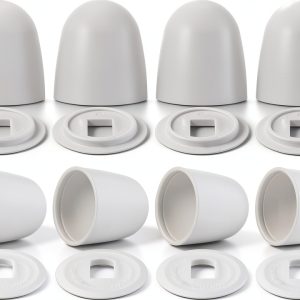 ElevateTech Toilet Bolt Caps White Durable Easy Install-0