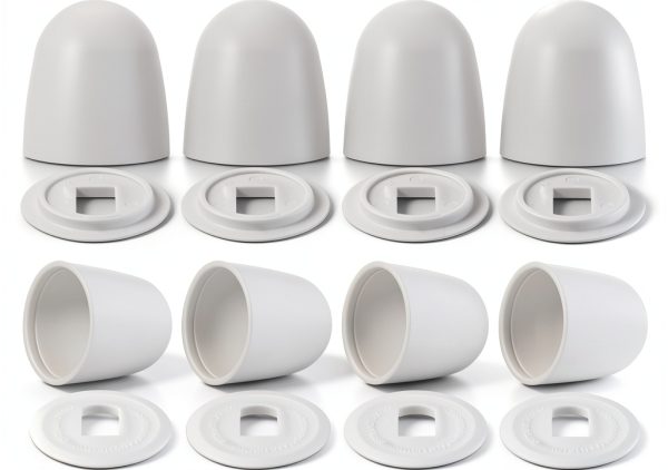 ElevateTech Toilet Bolt Caps White Durable Easy Install-0