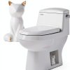 Lorzot Ceramic Cat Toilet Bolt Covers White Decorative-1