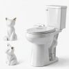 Lorzot Ceramic Cat Toilet Bolt Covers White Decorative-4