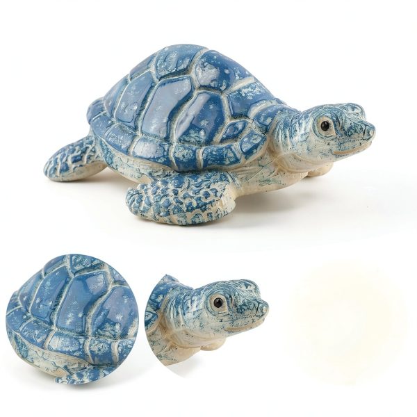Londehuhai Turtle Toilet Bolt Covers Blue Resin Bathroom-6