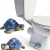 Quilax Turtle Toilet Bolt Covers Blue Resin Decorative Caps-0