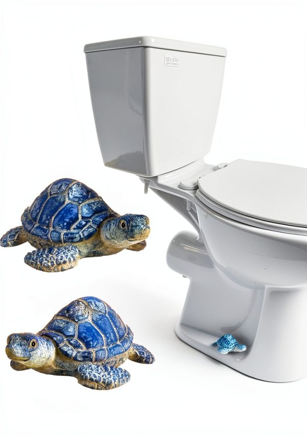 Quilax Turtle Toilet Bolt Covers Blue Resin Decorative Caps-0