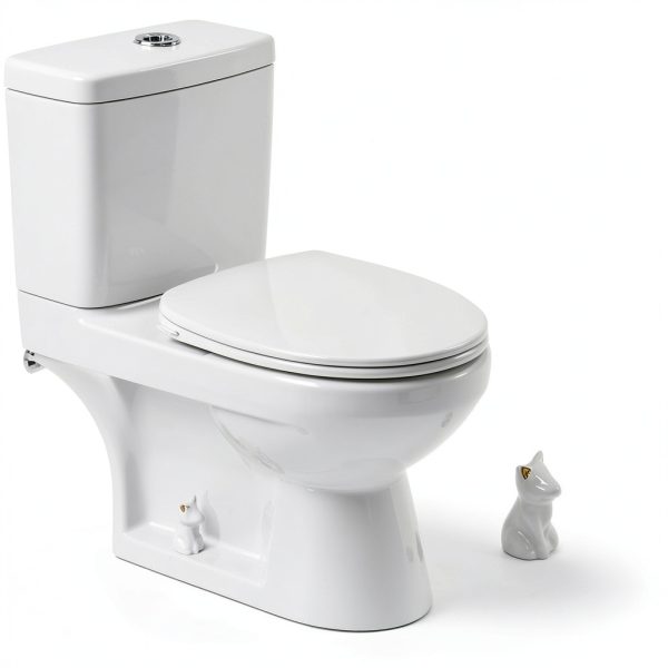 Lorzot Ceramic Cat Toilet Bolt Covers White Decorative-5