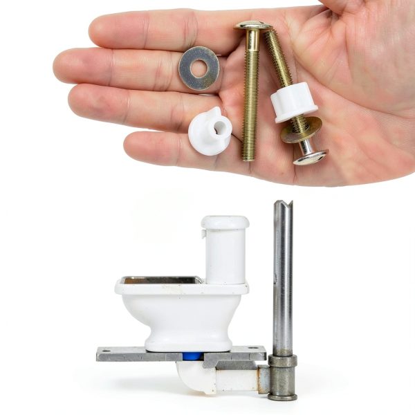 Notoke Toilet Floor Bolts Solid Brass Caps Easy Install-5