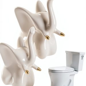 Braxan Ceramic Elephant Toilet Bolt Cover White Durable-0