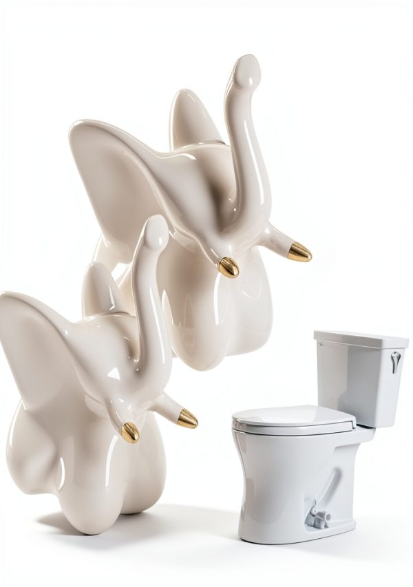 Braxan Ceramic Elephant Toilet Bolt Cover White Durable-0