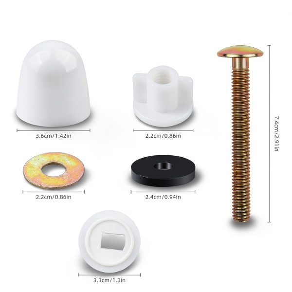 Notoke Toilet Floor Bolts Solid Brass Caps Easy Install-1