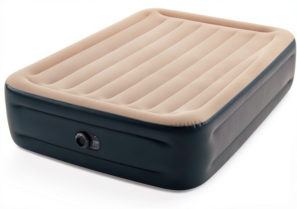 Intex Queen Air Mattress with Built-In Pillow Grey 18-inch-0