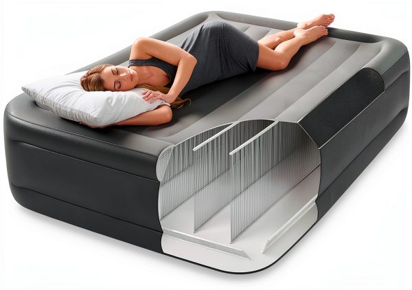Intex Queen Air Mattress with Built-In Pillow Grey 18-inch-6