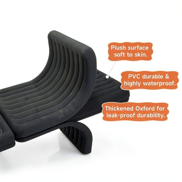 Car Air Mattress Uncle elk 6" Plush Seat with Pump & Pillows Black-3