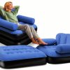 Inflatable Sofa PRAXXIS Pull Out Couch with Headboard Twin Size Blue-0