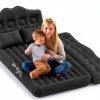 Car Air Mattress Uncle elk 6" Plush Seat with Pump & Pillows Black-7