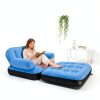 Inflatable Sofa PRAXXIS Pull Out Couch with Headboard Twin Size Blue-1