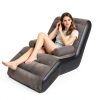 Inflatable Couch LanAqua Waterproof Flocked Air Sofa Brown Single-1