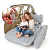 Thickened Inflatable Car Mattress for Back Seat - SUV Air Mattress Bed for Camping & Road Trips, Portable Car Blow Up Mattress with Cup Holder, 2 Pillows & Carry Bag - Grey-7
