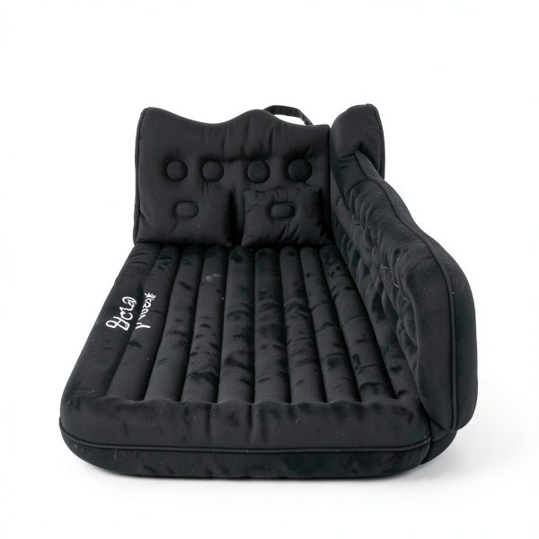 Car Air Mattress Uncle elk 6" Plush Seat with Pump & Pillows Black-5