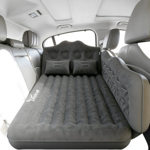 Car Air Mattress Uncle elk 6" Plush Seat with Pump & Pillows Black-0