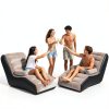 Inflatable Couch LanAqua Waterproof Flocked Air Sofa Brown Single-4